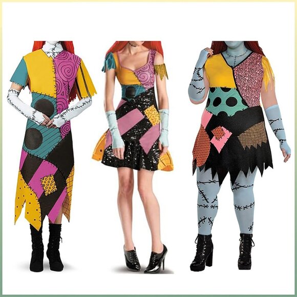 Women's Green Christmas Nightmare Sally Halloween Costumes Cosplay Dress - Picture 7 of 7